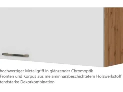 Held Möbel Küchen-Klapphängeschrank Sorrento BxHxT 100x 57x 34cm Weiß-Wotaneiche