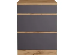 Held Möbel Küchen-KochfeldKüchen-Umbauschrank Turin 60 cm Graphit/Wotaneiche