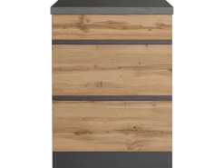 Held Möbel Küchen-KochfeldKüchen-Umbauschrank Turin 60 cm Wotaneiche/Graphit