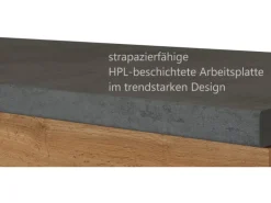 Held Möbel Küchen-Spülenschrank Sorrento B100 x H85 x T60 cm 2 Türen Wotaneiche