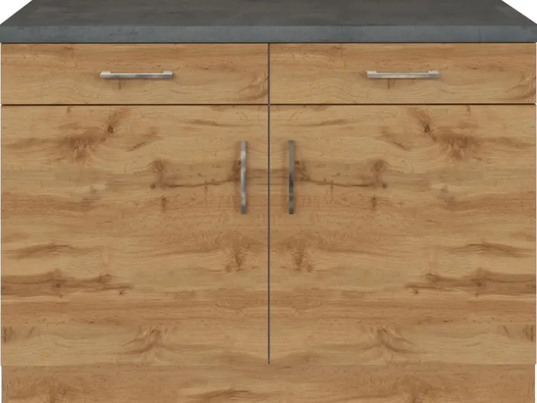 Held Möbel Küchen-Unterschrank Sorrento 100x85x60cm 2 Tür. 2Schubk.+Boden Wotan.