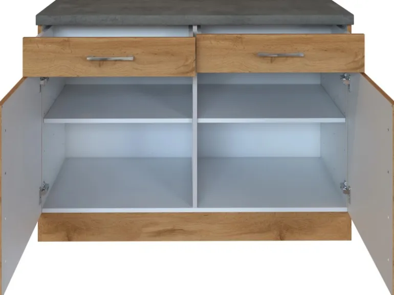 Held Möbel Küchen-Unterschrank Sorrento 100x85x60cm 2 Tür. 2Schubk.+Boden Wotan.