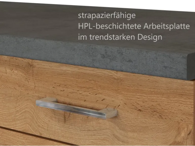 Held Möbel Küchen-Unterschrank Sorrento 100x85x60cm 2 Tür. 2Schubk.+Boden Wotan.