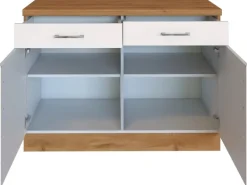 Held Möbel Küchen-Unterschrank Sorrento 100x85x60cm 2 Schub. 1 EL-B. Weiß-Wotan.