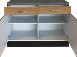 Held Möbel Küchen-Unterschrank Sorrento 100x85x60cm 2 Schub.  Wotan.-Graf.