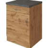 Held Möbel Küchen-Unterschrank Sorrento 50x85x60cm 1 Auszug WotanEiche