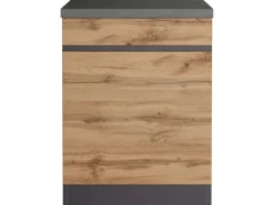 Held Möbel Küchenunterschrank Turin 60 cm 1 Tür 1 Schublade Wotaneiche/Graphit