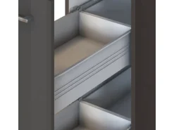 Held Möbel Küchenzeile Mailand 320 cm Grau Hochglanz-Grau Matt mit E-Geräten