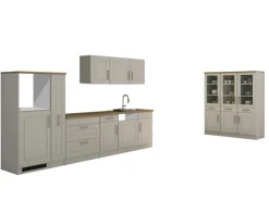 Held Möbel Küchenzeile Rom 330 cm Landhaus Weiß Matt ohne E-Geräte