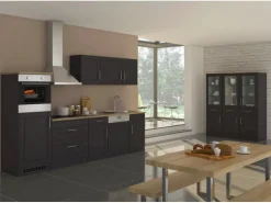 Held Möbel Küchenzeile Rom 300 cm Landhaus Grau Matt mit E-Geräten