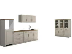 Held Möbel Küchenzeile Rom 290 cm Landhaus Weiß Matt ohne E-Geräte