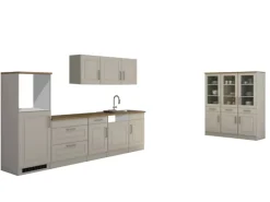 Held Möbel Küchenzeile Rom 300 cm Landhaus Weiß Matt ohne E-Geräte