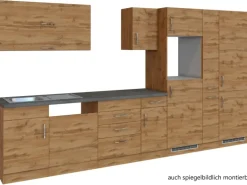 Held Möbel Küchenzeile Sorrento 360 cm Wotaneiche-Wotaneiche ohne E-Geräte