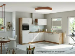 Held Möbel Küchenzeile Sorrento 210/ 270 cm Weiß-Wotaneiche Winkel