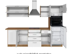 Held Möbel Küchenzeile Sorrento 210/ 270 cm Weiß-Wotaneiche Winkel