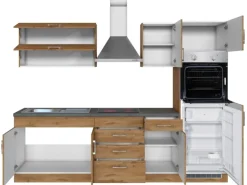 Held Möbel Küchenzeile Sorrento 270 cm Wotaneiche-Wotaneiche