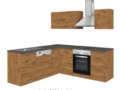 Held Möbel Küchenzeile Sorrento 210 cm Wotaneiche-Wotaneiche Winkel