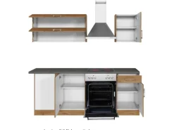 Held Möbel Küchenzeile Sorrento 210 cm Wotaneiche-Wotaneiche Winkel