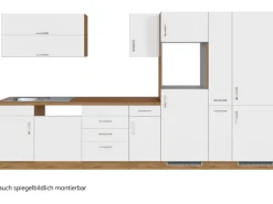 Held Möbel Küchenzeile Sorrento 360 cm Weiß-Wotaneiche ohne E-Geräte