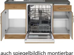 Held Möbel Küchenzeile Sorrento 210/ 270 cm Wotaneiche Winkel