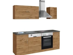 Held Möbel Küchenzeile Sorrento 210 cm Wotaneiche-Wotaneiche