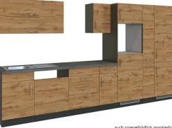 Held Möbel Küchenzeile Sorrento 360 cm Wotaneiche-Grafit ohne E-Geräte