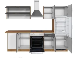 Held Möbel Küchenzeile Sorrento 210/ 270 cm  Anthrazit-Wotaneiche Winkel