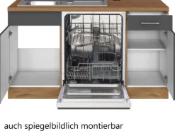 Held Möbel Küchenzeile Sorrento 210/ 270 cm  Anthrazit-Wotaneiche Winkel