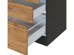 Held Möbel Küchenzeile Sorrento 210/270 cm Wotaneiche-Grafit Winkel