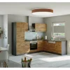 Held Möbel Küchenzeile Sorrento 210/ 270 cm Wotaneiche-Grafit o. E-Geräte Winkel