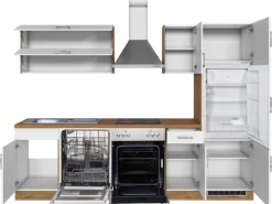 Held Möbel Küchenzeile Sorrento 270 cm Weiß-Wotaneiche