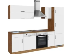 Held Möbel Küchenzeile Sorrento 270 cm Weiß-Wotaneiche
