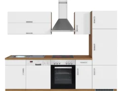 Held Möbel Küchenzeile Sorrento 270 cm Weiß-Wotaneiche