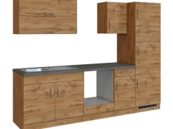 Held Möbel Küchenzeile Sorrento 270 cm Wotaneiche-Wotaneiche ohne E-Geräte