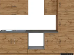 Held Möbel Küchenzeile Sorrento 270 cm Wotaneiche-Wotaneiche ohne E-Geräte