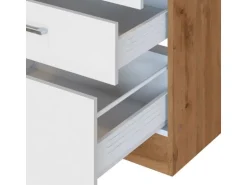 Held Möbel Küchenzeile Sorrento 210/ 270 cm Weiß-Wotaneiche o. E-Geräte Winkel