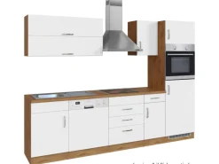 Held Möbel Küchenzeile Sorrento 270 cm Weiß-Wotaneiche