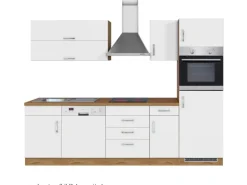 Held Möbel Küchenzeile Sorrento 270 cm Weiß-Wotaneiche