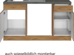 Held Möbel Küchenzeile Sorrento 210 cm Wotaneiche-Wotaneiche o. E-Geräte Winkel