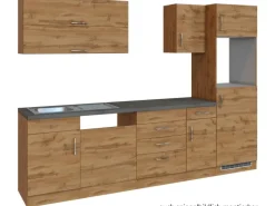 Held Möbel Küchenzeile Sorrento 270 cm Wotaneiche-Wotaneiche ohne E-Geräte