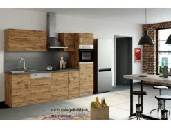 Held Möbel Küchenzeile Sorrento 270 cm Wotaneiche-Wotaneiche ohne E-Geräte