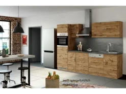 Held Möbel Küchenzeile Sorrento 270 cm Wotaneiche-Wotaneiche ohne E-Geräte
