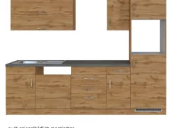 Held Möbel Küchenzeile Sorrento 270 cm Wotaneiche-Wotaneiche ohne E-Geräte