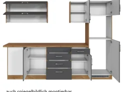 Held Möbel Küchenzeile Sorrento 210/270 cm Anthra.-Wotaneiche o. E-Geräte Winkel