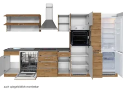 Held Möbel Küchenzeile Sorrento 360 cm Wotaneiche-Wotaneiche