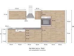 Held Möbel Küchenzeile Sorrento 360 cm Wotaneiche-Wotaneiche