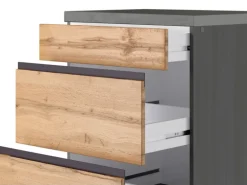 Held Möbel Küchenzeile Turin 300 cm Wotaneiche-Graphit ohne E-Geräte