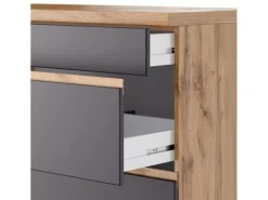 Held Möbel Küchenzeile Turin 300 cm Graphit-Wotaneiche ohne E-Geräte