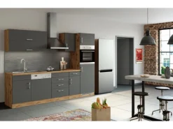 Held Möbel Spülenunterschrank für Geschirrsp. Sorrento 110x85x60cm Anth.-W.Eiche