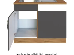 Held Möbel Spülenunterschrank für Geschirrsp. Sorrento 110x85x60cm Anth.-W.Eiche